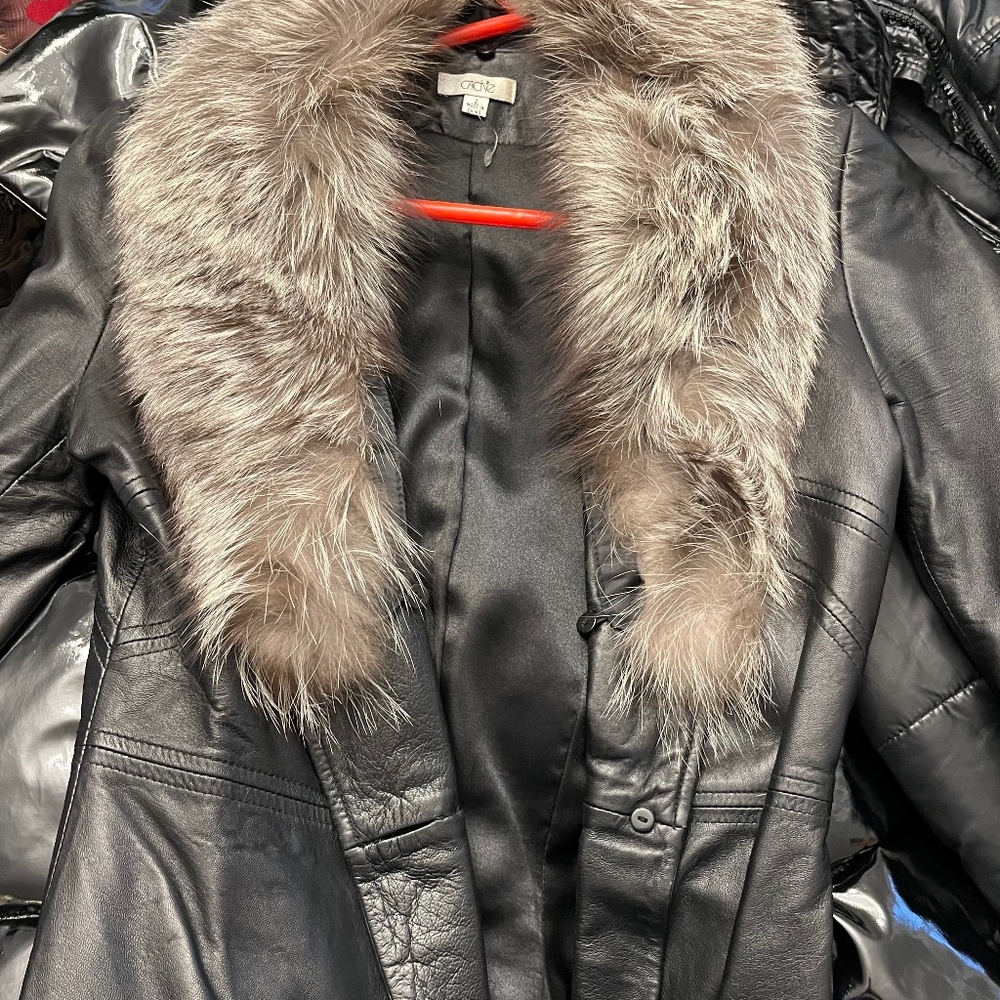 Leather and Fox Cache jacket size 2